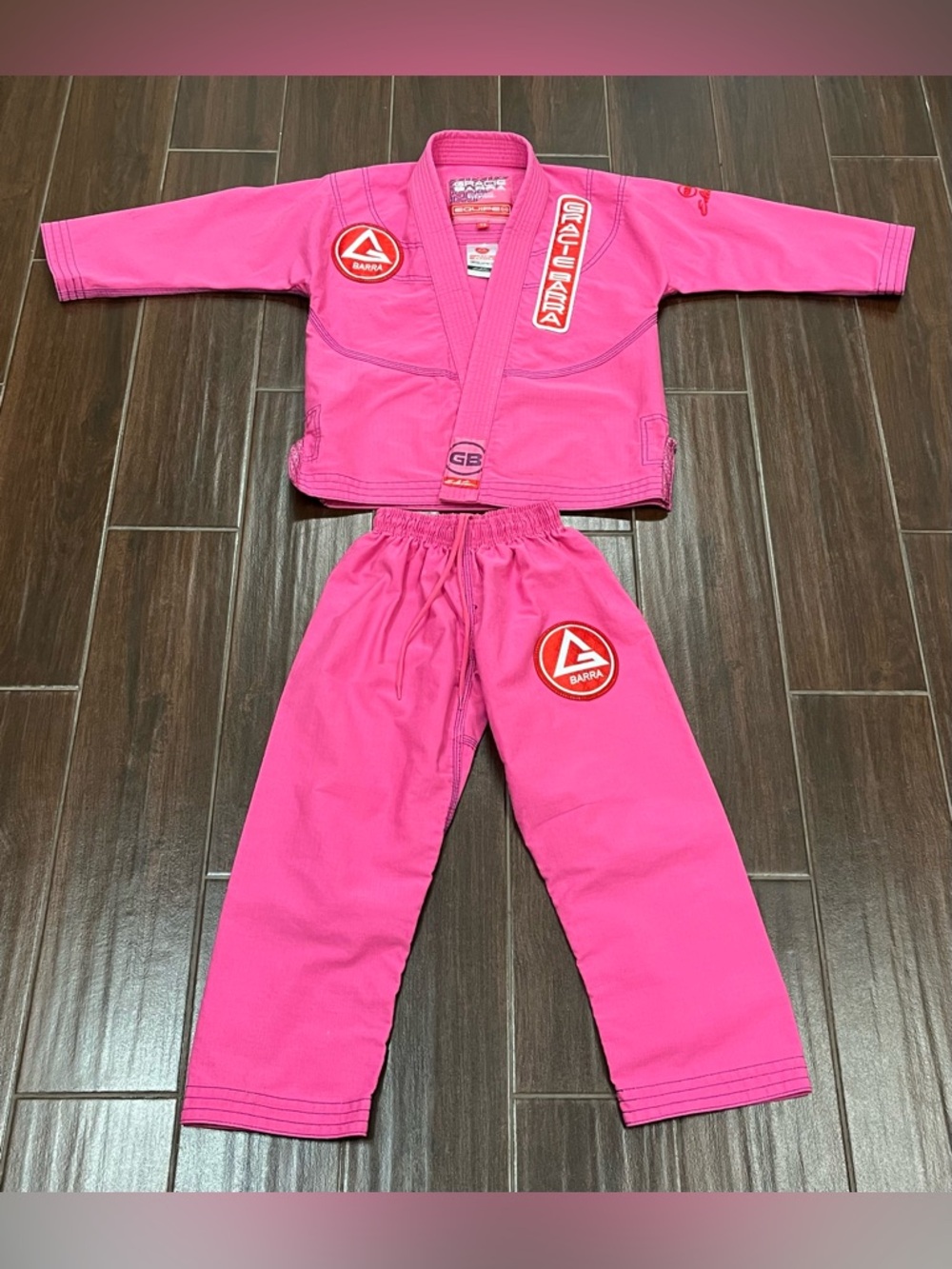 Gracie Barra Equipe Kimono Pants Brazilian Jiu-Jitsu Gi PINK Youth Y3